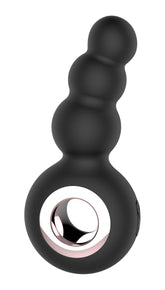 Gender Fluid Quiver Anal Ring Vibrator Black Silicone Toy Butt Plugs - Vibrating